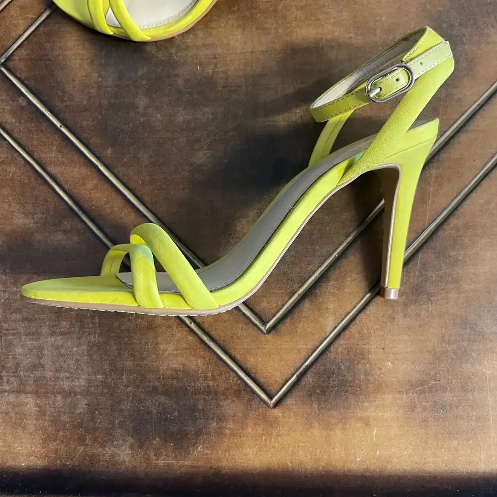 Vince Camuto Women's High Heel Yellow Strappy Shoes Size 7M